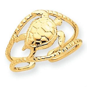 14k Yellow Gold Turtle Toe Ring