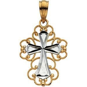 14K Two-Tone Gold CROSS PENDANT