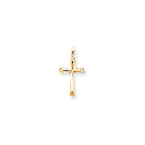 14k AA Diamond Cross Pendant