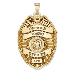 Personalized Idaho Police Badge with Your Rank, Number & Department