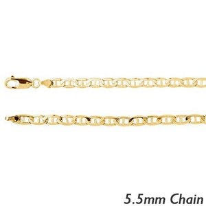 14K Yellow Gold  5.5mm Anchor Chain