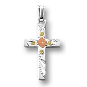 Sterling Silver Tri-Color Children's Cross