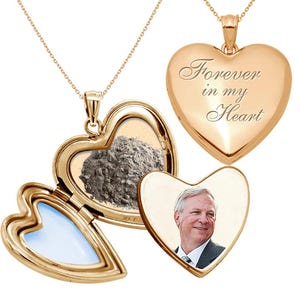 'Forever in my Heart' Cremation & Hair Photo Locket