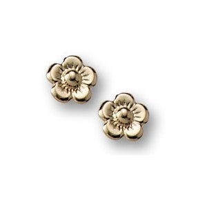 14K Yellow Gold Children's  "Flower " Post Earrings