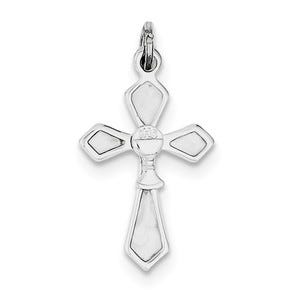Sterling Silver Rhodium-plated Chalice Cross Charm