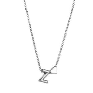 Petite Heart Initial Necklace with Chain
