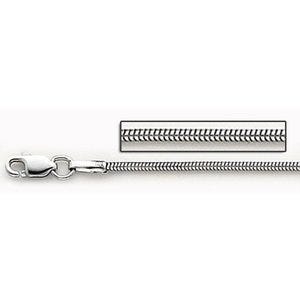 14K White Gold 0.9mm Round Snake Chain