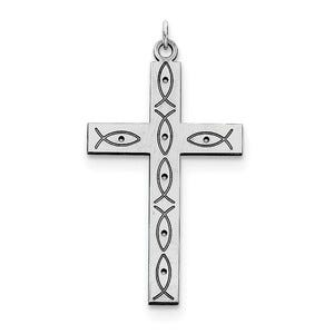 Sterling Silver Laser Designed Cross Pendant