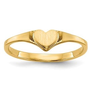 14k Yellow Gold Heart Children's Ring
