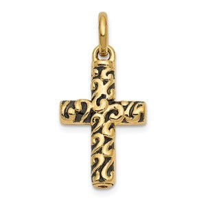 14K Cross Remembrance Ash Holder Pendant