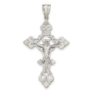 Sterling Silver Polished Large INRI Crucifix Pendant