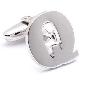 Genuine Sterling Silver Letter "Q" Cufflinks