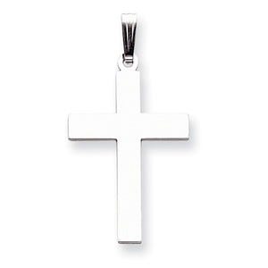 14k White Gold Polished Cross Pendant