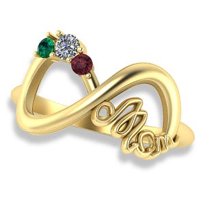 Personalized Infinity Birthstone Mother's Ring