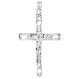 14K White Gold Crucifix Pendant