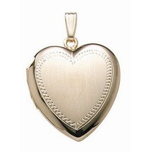 14K Gold Filled Heart Photo Locket - 1 inch x 1 inch