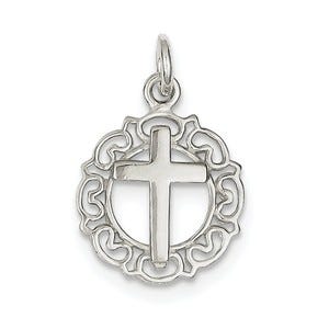 Sterling Silver Circle & Cross Pendant
