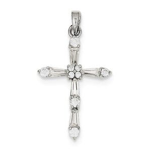 Sterling Silver CZ Cross Pendant