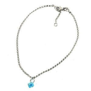 Sterling Silver Adjustable Anklet / Ankle Bracelet Crystal