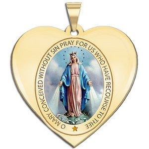Miraculous Medal Heart Shaped Color "EXCLUSIVE"