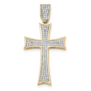 14k Micro Pav CZ Large Cross Pendant
