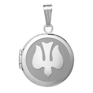 Sterling Silver Round  Picture Confirmation "Holy Spirit" Locket