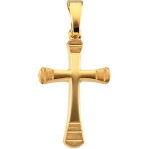 14K Yellow Gold CROSS PENDANT W/DESIGN