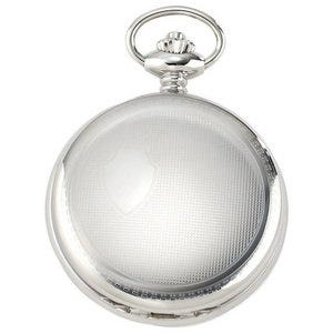Charles-Hubert Paris Stainless Steel Hunter Case Mechanical Pocket Watch