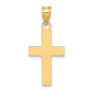 14K Polished Cross Charm
