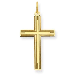 14K Laser Designed Cross Pendant