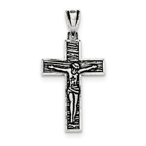Sterling Silver Antiqued & Textured Crucifix Pendant