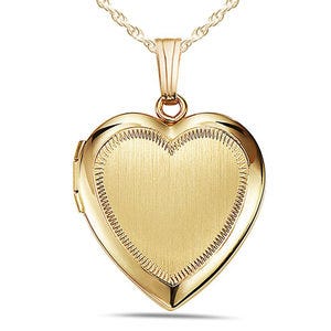 14K Gold Filled Yellow Heart Photo Locket - 3/4 inch x 3/4 inch