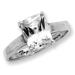 Sterling Silver Fancy Cubic Zirconia Promise Ring
