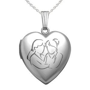Sterling Silver Sister's Devotion Heart Photo Locket