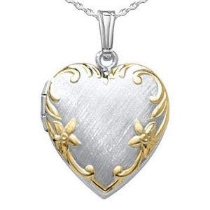 Sterling Silver & Gold Tone Heart Photo Locket
