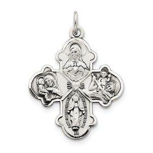 Sterling Silver Antiqued 4-way Medal