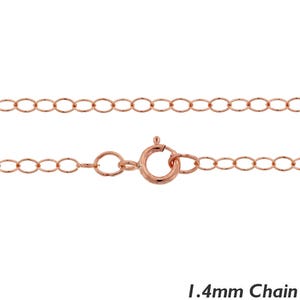 Solid 14k Rose Gold 1.4mm Cable Chain