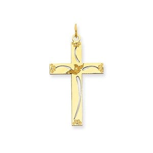 14K Laser Designed Cross Pendant