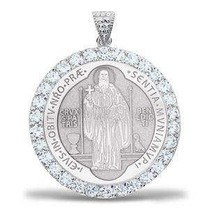 Saint Benedict CZ Religious Round Medal - "EXCLUSIVE"