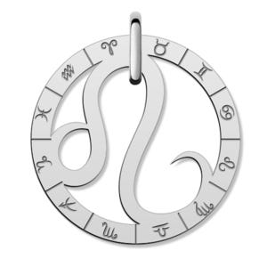 Cutout Round Leo Symbol Charm or Pendant