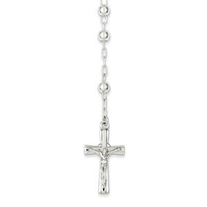 Sterling Silver Polished Rosary Necklace