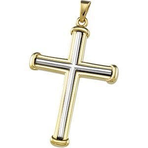 14K Two-Tone Gold CROSS PENDANT
