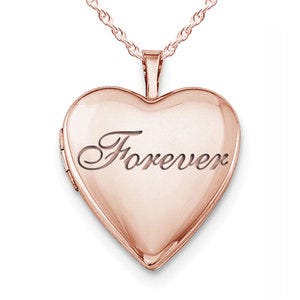 Rose Gold Plated "Forever" Heart Photo Locket