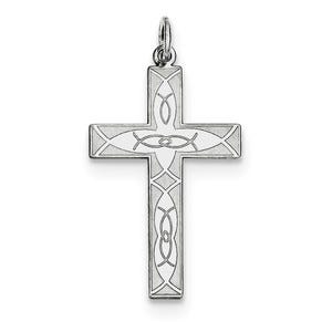 Sterling Silver Laser Designed Cross Pendant
