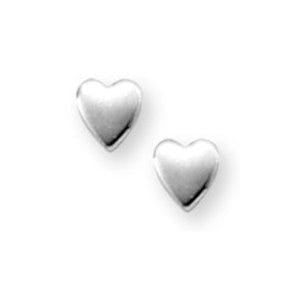Sterling Silver Children's "Plain Heart"  Post Earrings