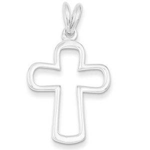 Sterling Silver Outlined Cross Pendant