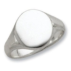 Sterling Silver Men's Round Signet Ring