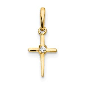 14k Madi K CZ Children\'s Cross Pendant