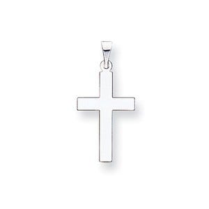 14k White Gold Polished Cross Pendant