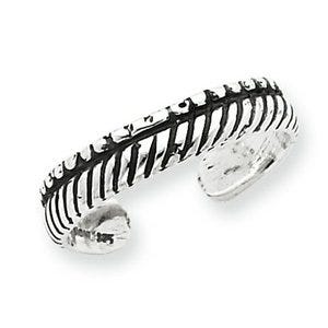Sterling Silver Etched Toe Ring
